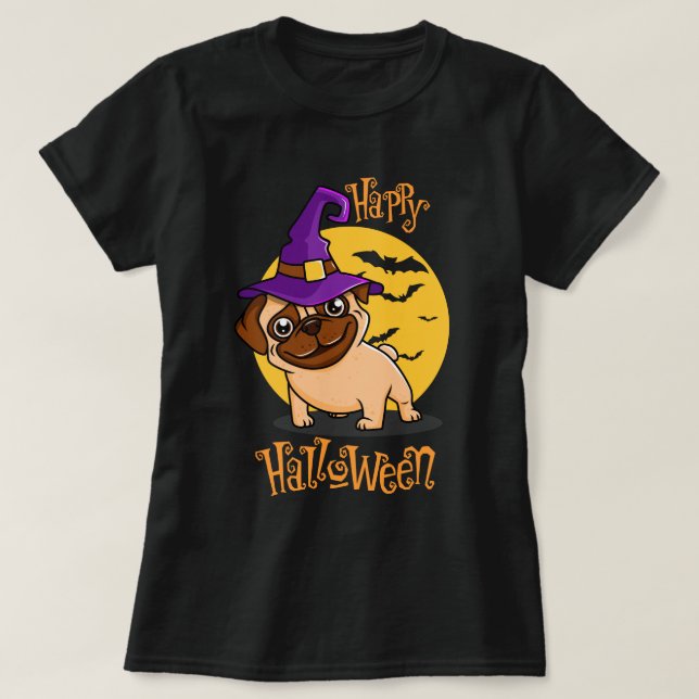 Halloween Pug T-Shirt (Design Front)