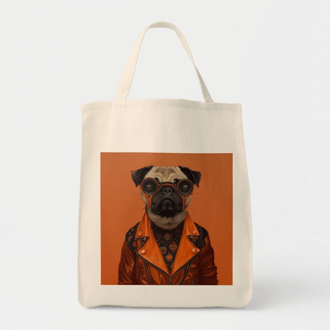 Halloween Pug Tote Bag (Front)