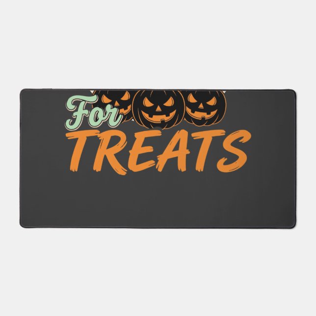 Halloween Pug Tricks for Treats Witch Desk Mat (Front)