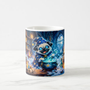 Halloween Pug Wizard Brewing Potion Coffee Mug