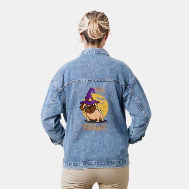 Halloween Puggy Denim Jacket (Model)