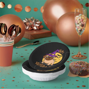Halloween Puggy Paper Bowls Plate