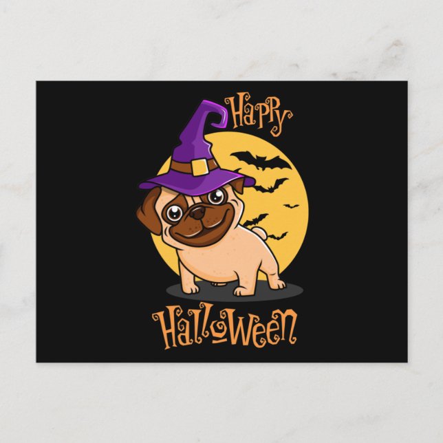 Halloween Puggy Postcard (Front)