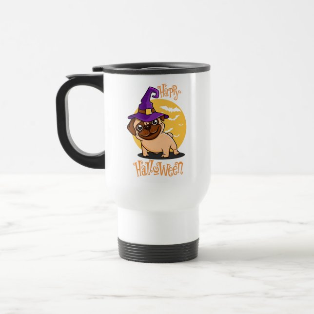 Halloween Puggy Travel Mug (Left)