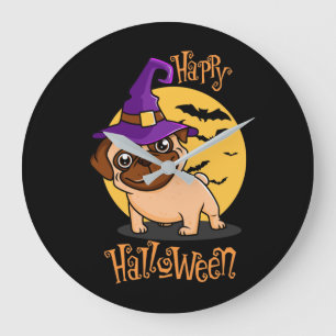 Halloween Puggy Wall Clock