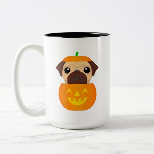 Halloween Pugkin  Coffee Mug (Left)