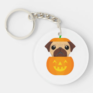 Halloween Pugkin   Key Ring