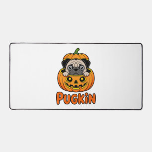 Halloween Pugkin, Pumpkin Pug Dog Desk Mat