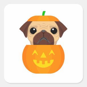 Halloween Pugkin   Square Sticker