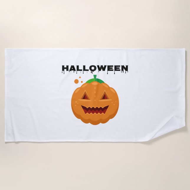 halloween pumkin beach towel (Front)