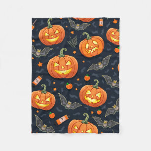 Halloween Pumkin Fleece Blanket