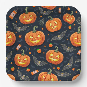 Halloween pumkin square plate