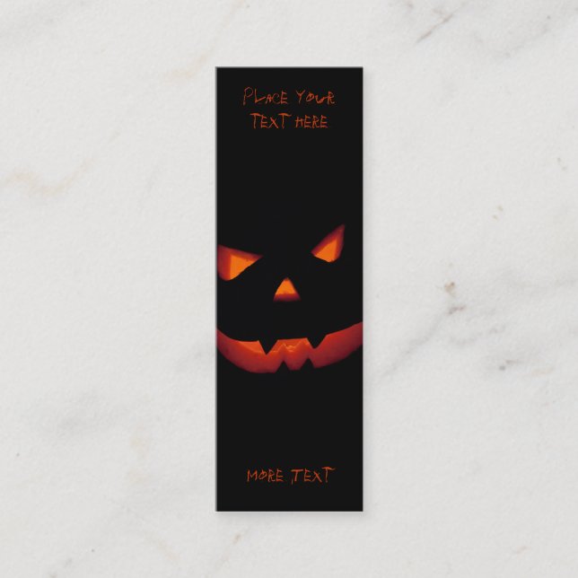 Halloween Pumpkin 001 - Bookmark Mini Business Card (Front)