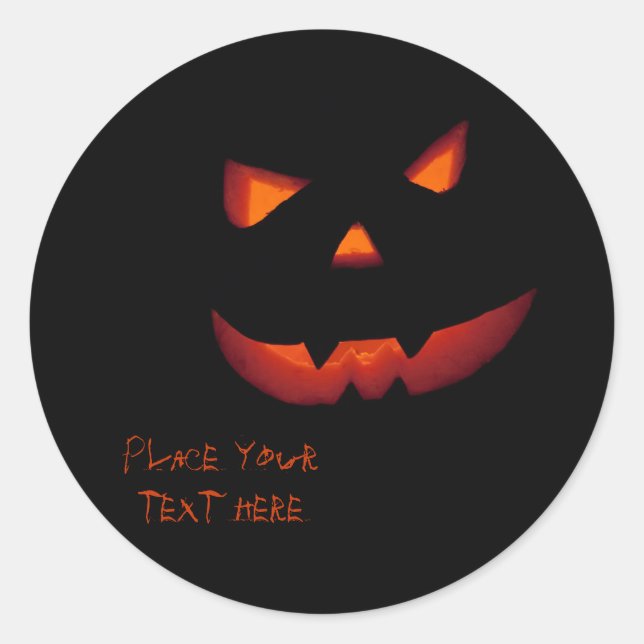 Halloween Pumpkin 001 Classic Round Sticker (Front)