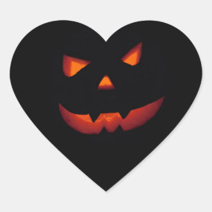 Halloween Pumpkin 001 Heart Sticker