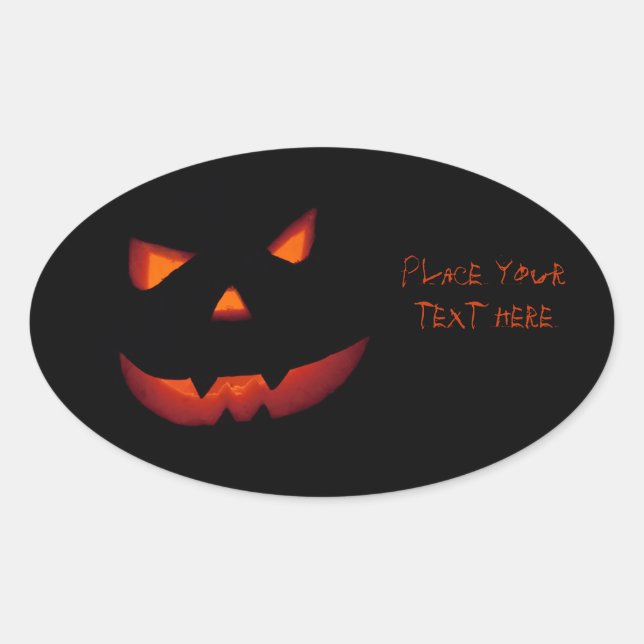 Halloween Pumpkin 001 Oval Sticker (Front)