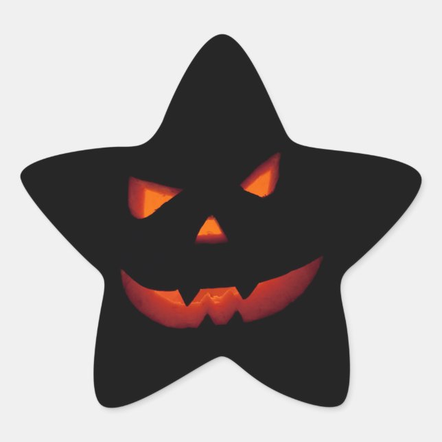 Halloween Pumpkin 001 Star Sticker (Front)