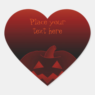Halloween Pumpkin 002 Heart Sticker