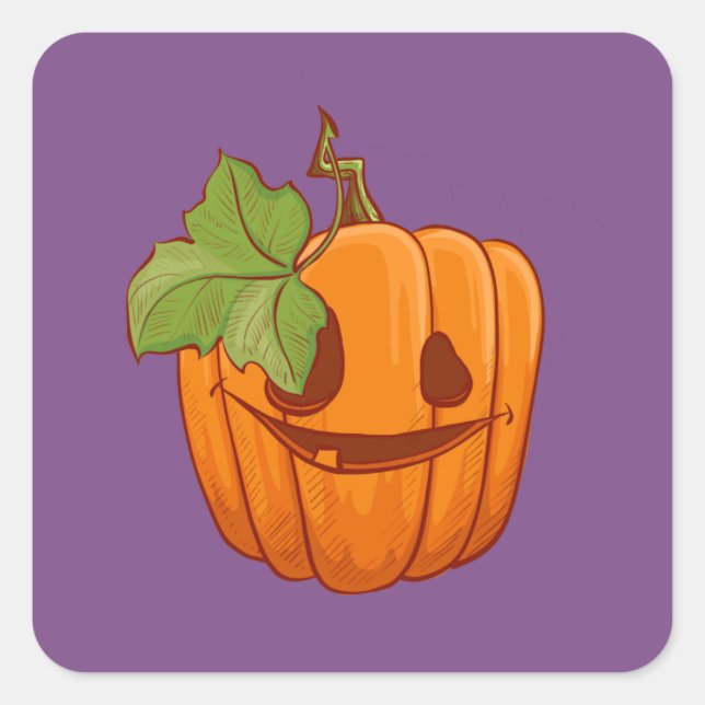 Halloween pumpkin 2 square sticker (Front)