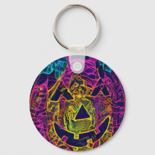 Halloween pumpkin A.I. photo fun Key Ring