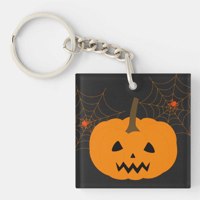 Halloween Pumpkin Acrylic Keychain (Front)