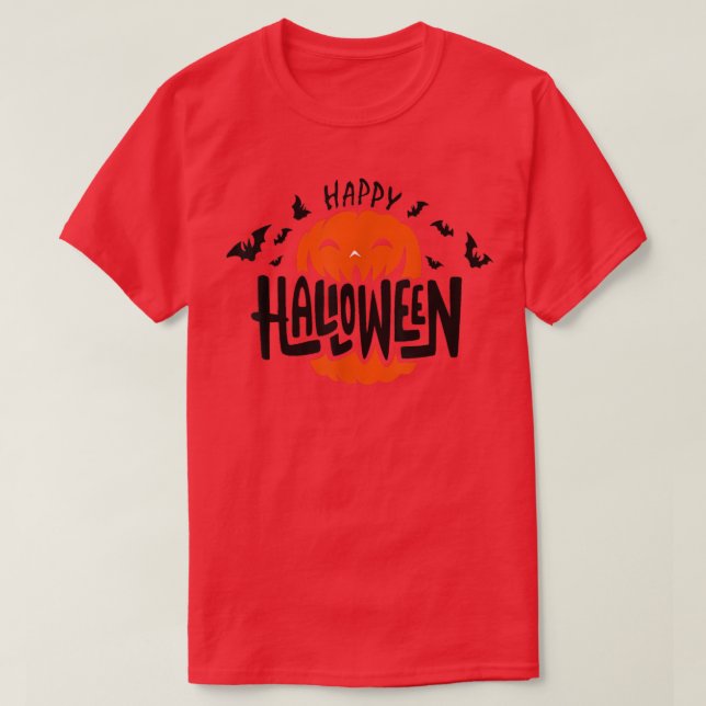 Halloween Pumpkin And Bats, Jack O Lantern Trick O T-Shirt (Design Front)