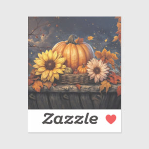 Halloween Pumpkin and Fall Foliage Leaves Pretty