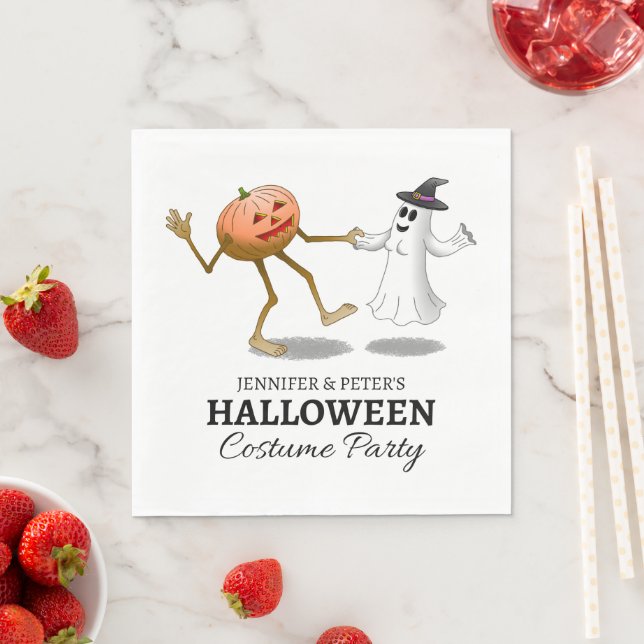 Halloween Pumpkin and Ghost Napkin (Insitu)
