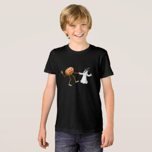 Halloween Pumpkin and Ghost Tri-Blend Shirt