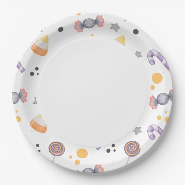 Halloween Pumpkin Animals Little Boo Baby Shower Paper Plate (Front)