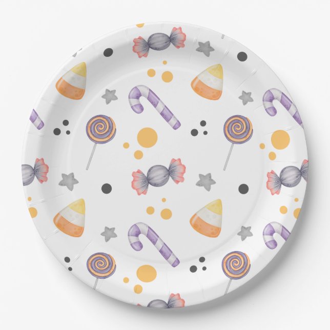 Halloween Pumpkin Animals Little Boo Baby Shower Paper Plate (Front)