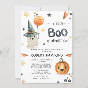 Halloween Pumpkin Baby Shower Invitation