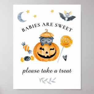 Halloween Pumpkin Baby Shower Sweets Sign
