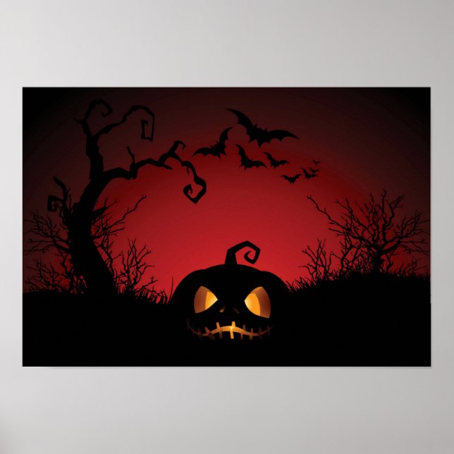 Halloween Pumpkin Background Poster (Front)