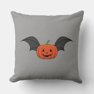 Halloween Pumpkin Bat Cushion