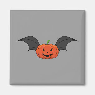 Halloween Pumpkin Bat Magnet