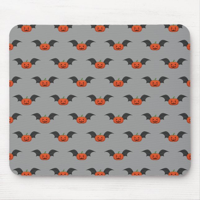 Halloween Pumpkin Bat Mouse Mat (Front)
