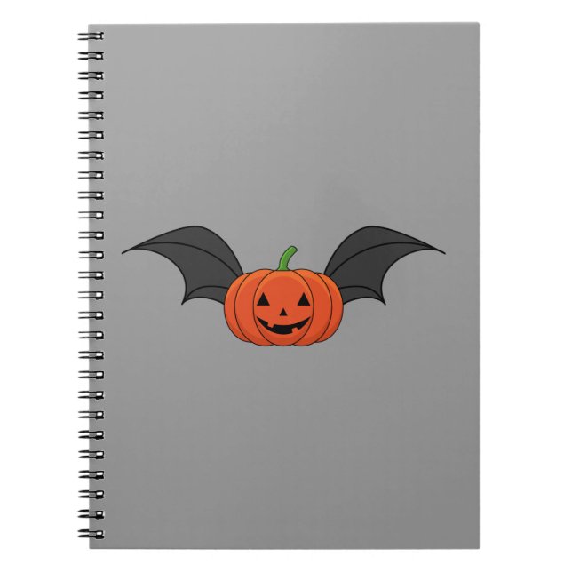 Halloween Pumpkin Bat Notebook (Front)