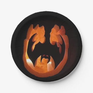 Halloween Pumpkin Bat Paper Plate