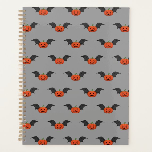 Halloween Pumpkin Bat Planner (Front)