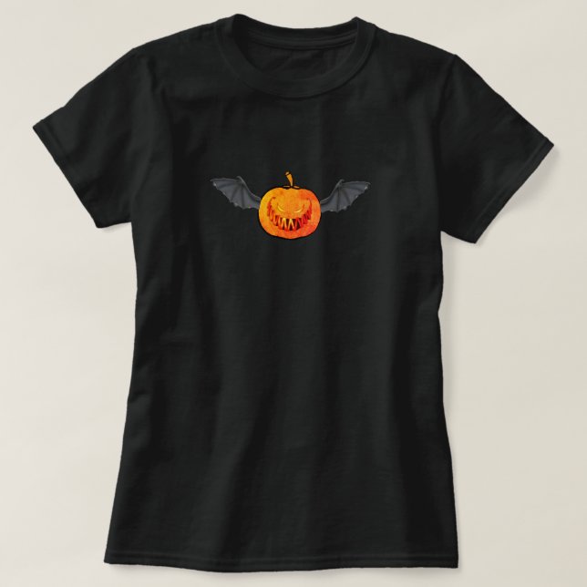 Halloween pumpkin bat   T-Shirt (Design Front)