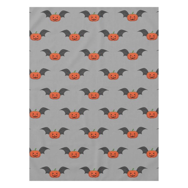 Halloween Pumpkin Bat Tablecloth (Front)
