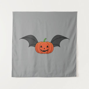 Halloween Pumpkin Bat Tapestry
