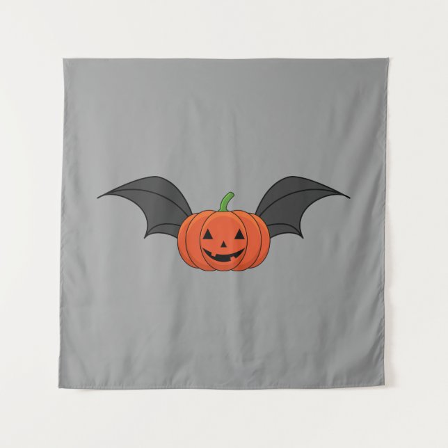 Halloween Pumpkin Bat Tapestry (Front)