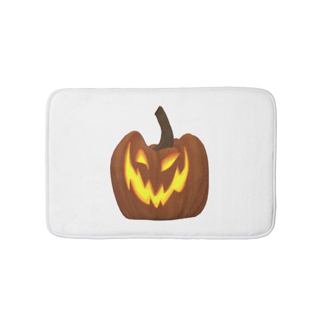 halloween pumpkin                    bath mat (Front)