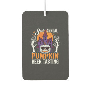 Halloween Pumpkin Beer Tasting Haunted House Car Air Freshener