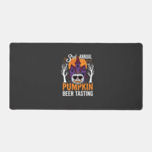 Halloween Pumpkin Beer Tasting Haunted House Desk Mat