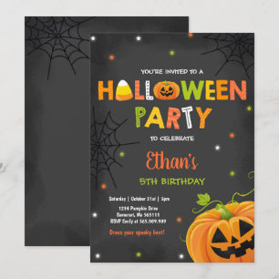 Halloween Pumpkin Birthday Invite Spooktacular