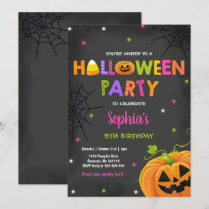 Halloween Pumpkin Birthday Invite Spooktacular