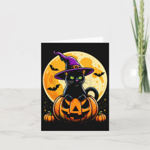 Halloween Pumpkin Black Cat  Card